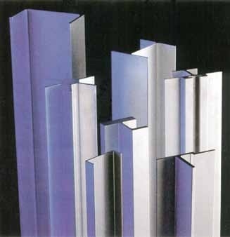 Typical aluminum shapes extruded from aluminum billets