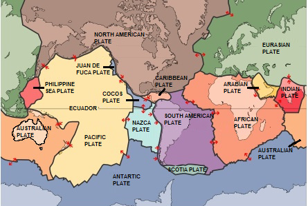 Map of tectonic plates.